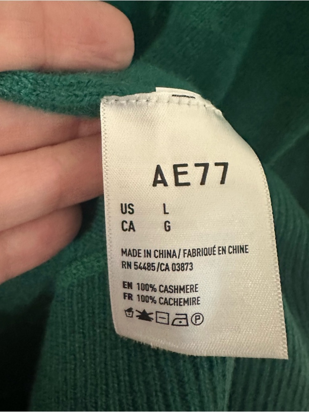 Ae77 American Eagle Women's Long Sleeve Cashmere Crewneck Sweater Sz L NWT - Picture 5 of 6